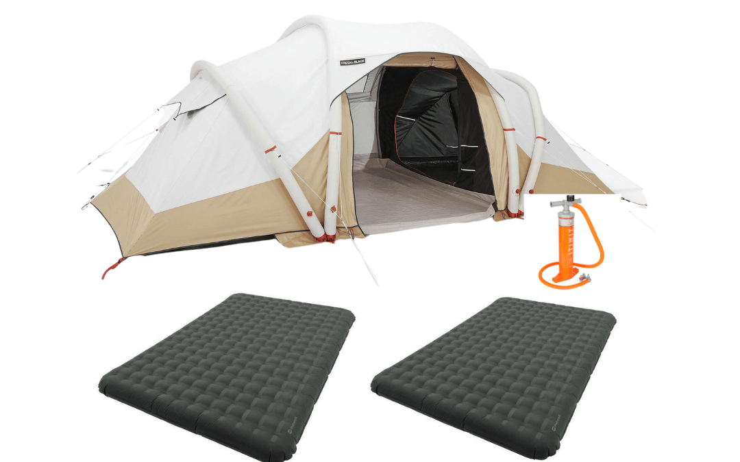 Camping-Set für 4 Pers. mit Zelt & 2 Matratzen– Quechua Air Seconds 4.2